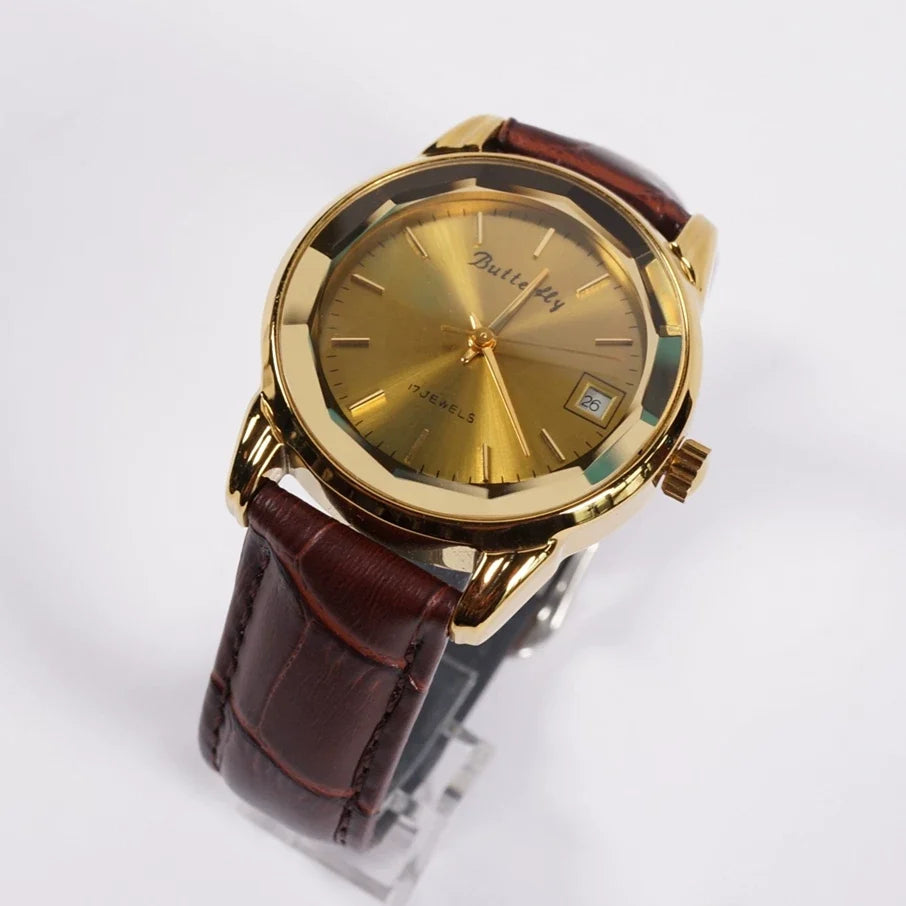 Vintage Xi'an Butterfly Men's Manual Wind Mechanical Watch Retro NOS Student