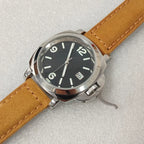 Men's 40mm Automatic Watch Polished Steel Case Green Lume Dial NH35 Movement