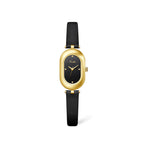 GESMART Women's Creative Oval Shape Quartz Watch Diamond Studded Leather Band Water Resistant