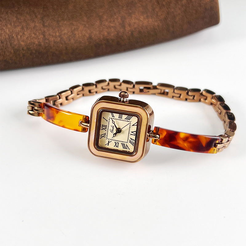 GESMART Women's Small Square Quartz Bracelet Watch Retro Vintage Style Premium Fashion
