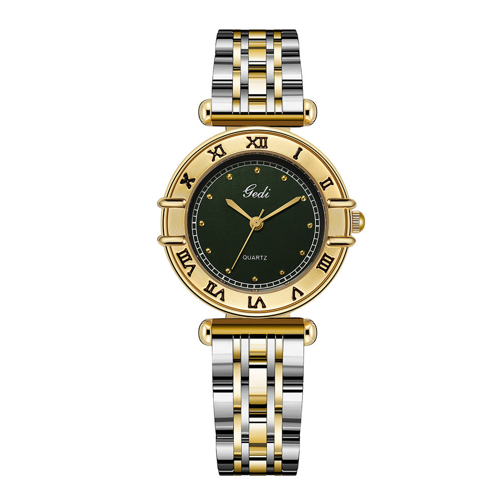 GESMART Women's Square Quartz Watch Steel Band Roman Numeral Scale Vintage Water Resistant
