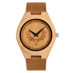 Men's Classic Bamboo-Wood Minimalist Quartz Watch
