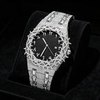 Men's Full-Rhinestone Hip-Hop Large-Dial Waterproof Watch