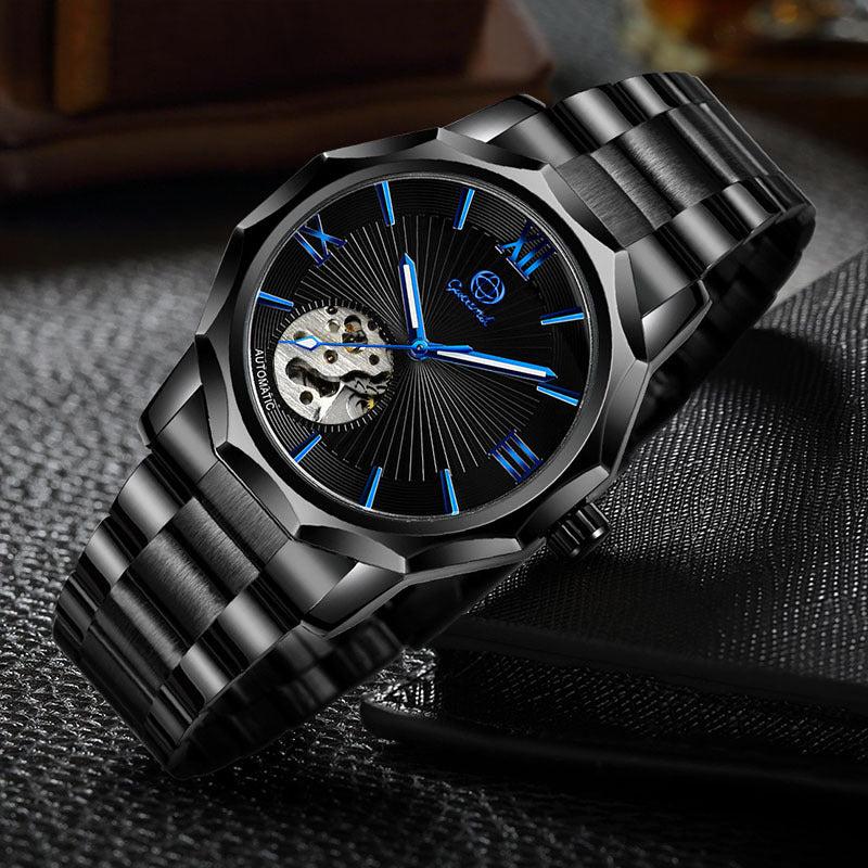 GESMART Men's Polygon Shape Dial Automatic Mechanical Watch European American Fashion