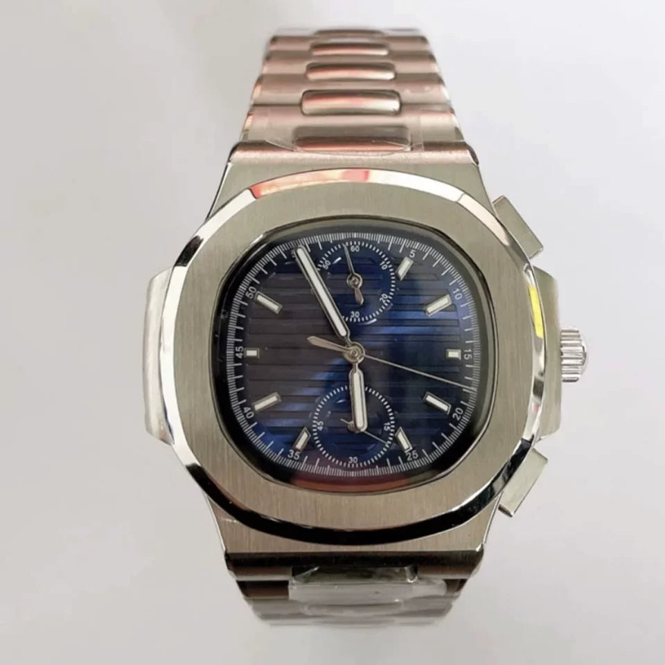 No Logo Men's 41mm Nautilus Style Watch VK61 Movement Modified