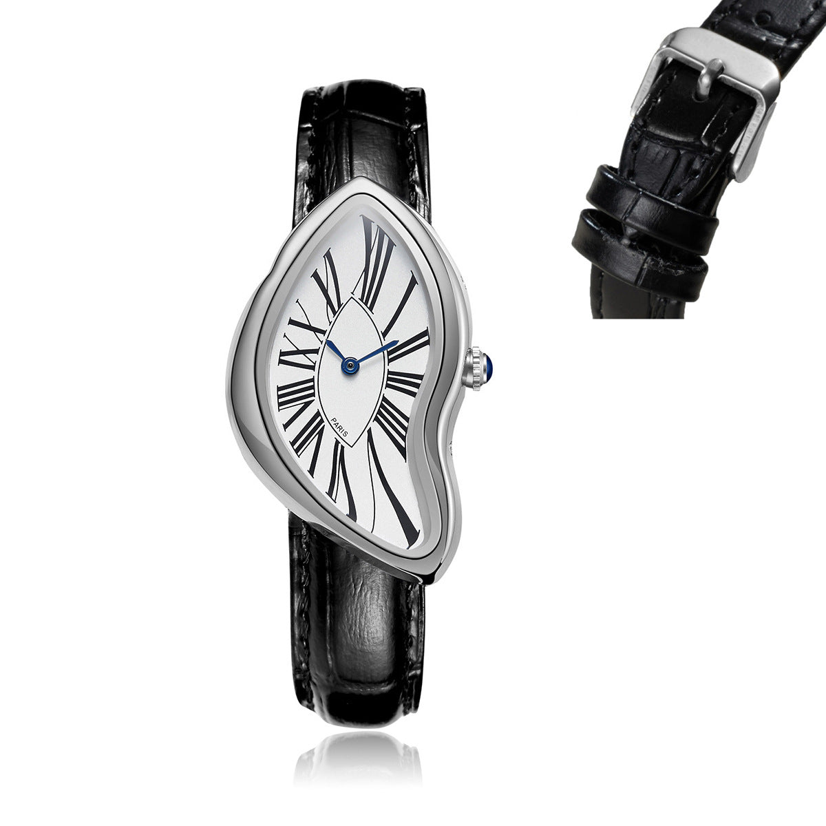 GESMART Men's Y2K Alien Shape Melting Distorted Quartz Watch Fashion Premium Niche Design Wristwatch