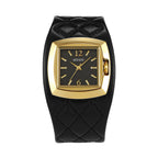 Women's British-Style Plaid Leather Vintage Square Quartz Watch