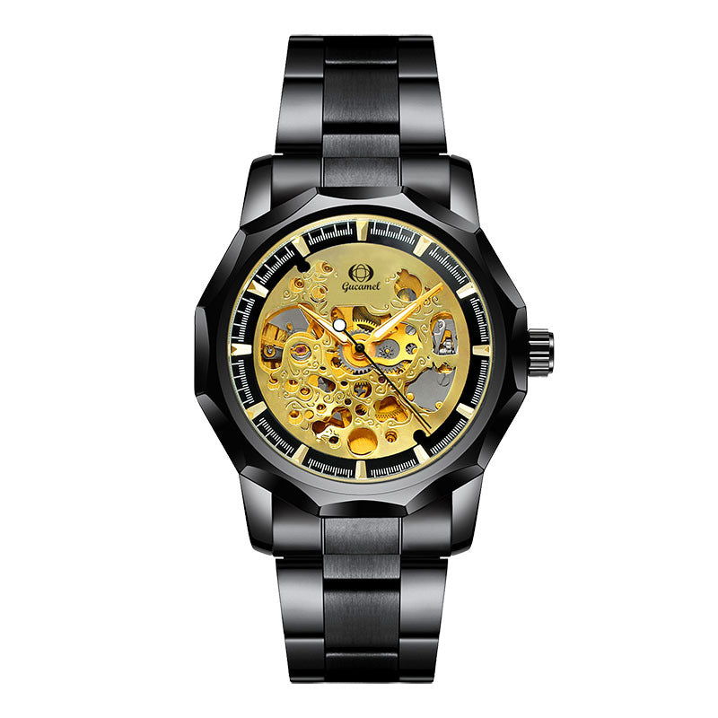 GESMART Men's High End Automatic Mechanical Watch Polygon Shape Dial Fashion Wristwatch