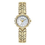 Women's Mother-of-Pearl Small-Dial Rhinestone Fishtail-Chain Quartz Watch