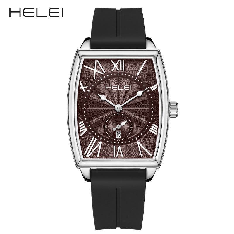 GESMART Men's Square Quartz Watch Roman Numeral Dial Water Resistant Casual Wristwatch