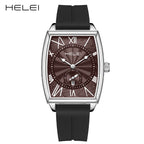 GESMART Men's Square Quartz Watch Roman Numeral Dial Water Resistant Casual Wristwatch