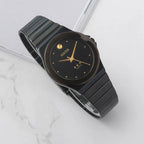 HAIDA Men's Quartz Watch Roman Numerals Yellow White Dial Steel Business NOS