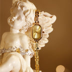 GESMART Women's Gold Tone Bracelet Quartz Watch British Style Niche Luxury Vintage Fashion