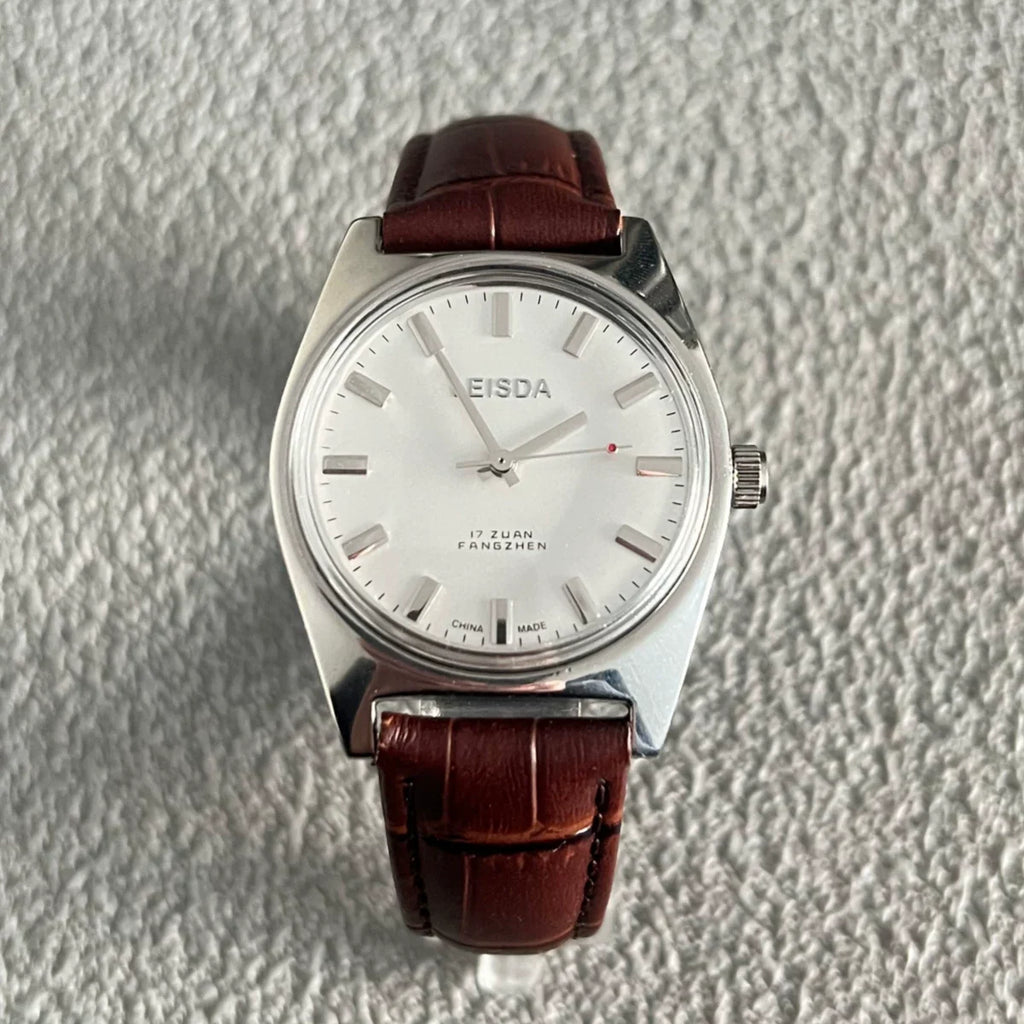 LEISDA 7120 Manual Wind Mechanical Men's Watch Minimalist Waterproof Vintage NOS