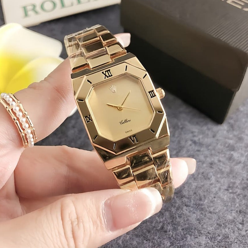 GESMART Women's Vintage Old Money Style Square Chronograph Quartz Watch Minimalist Couple Water Resistant