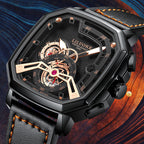 GESMART Men's Square Quartz Watch Luminous Water Resistant Trendy Fashion Casual Wristwatch