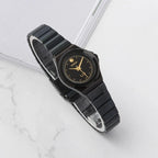 HAIDA Men's Quartz Watch Roman Numerals Yellow White Dial Steel Business NOS