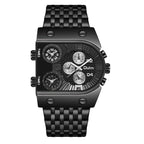 Men's Multi-Timezone Large-Dial Luminous Steel Watch