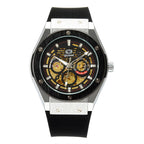 GESMART Men's 2022 New Skeleton Automatic Mechanical Watch Silicone Band Business Trendy