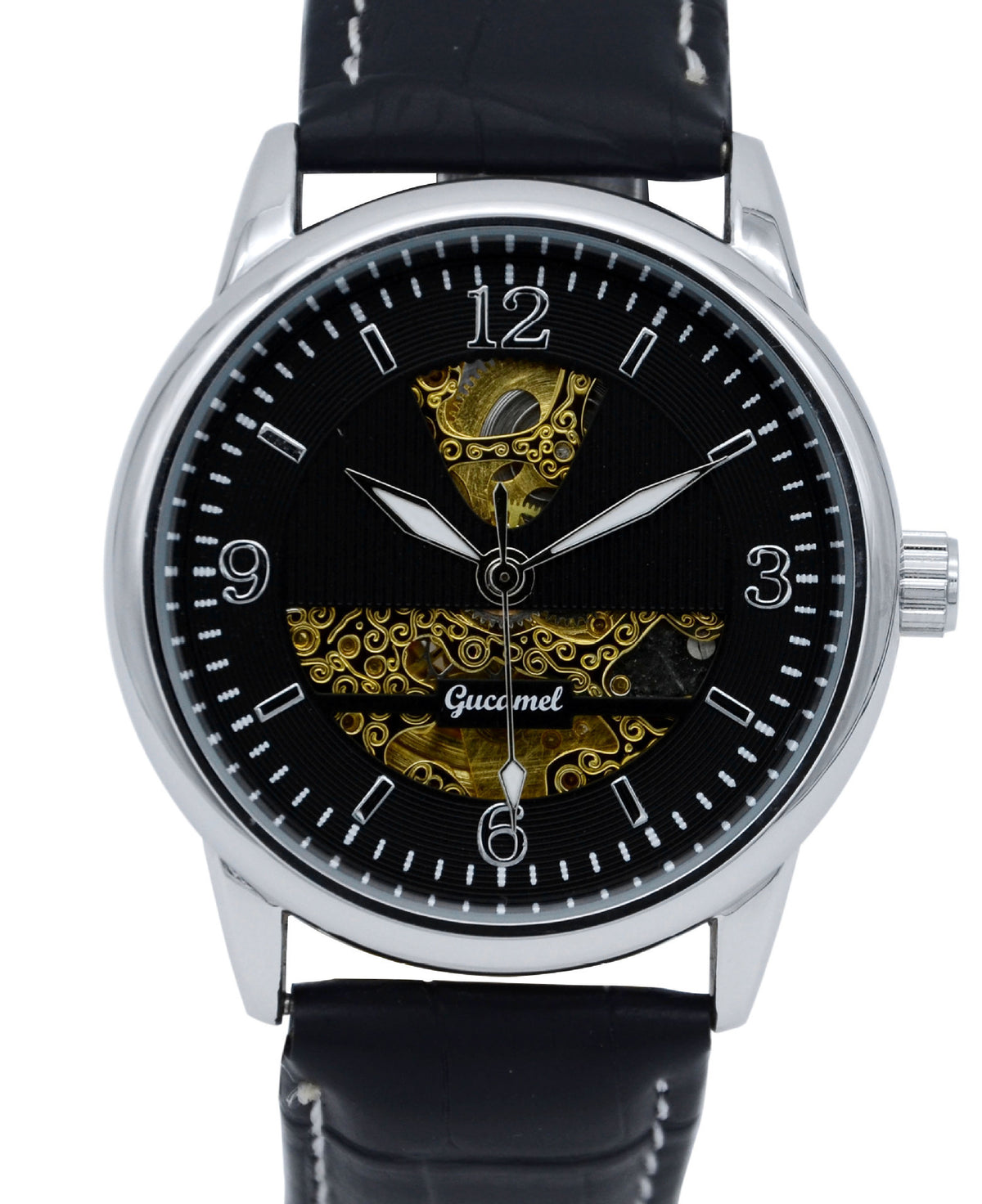 GESMART Men's Skeleton Automatic Mechanical Watch Exhibition Case Back Fashion