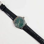 Men's 42mm Manual Wind Watch ST3600 Movement Green Gold Pumpkin Crown