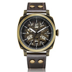 GESMART Men's New Automatic Mechanical Watch Multifunction Engraved Pattern Luminous Water Resistant