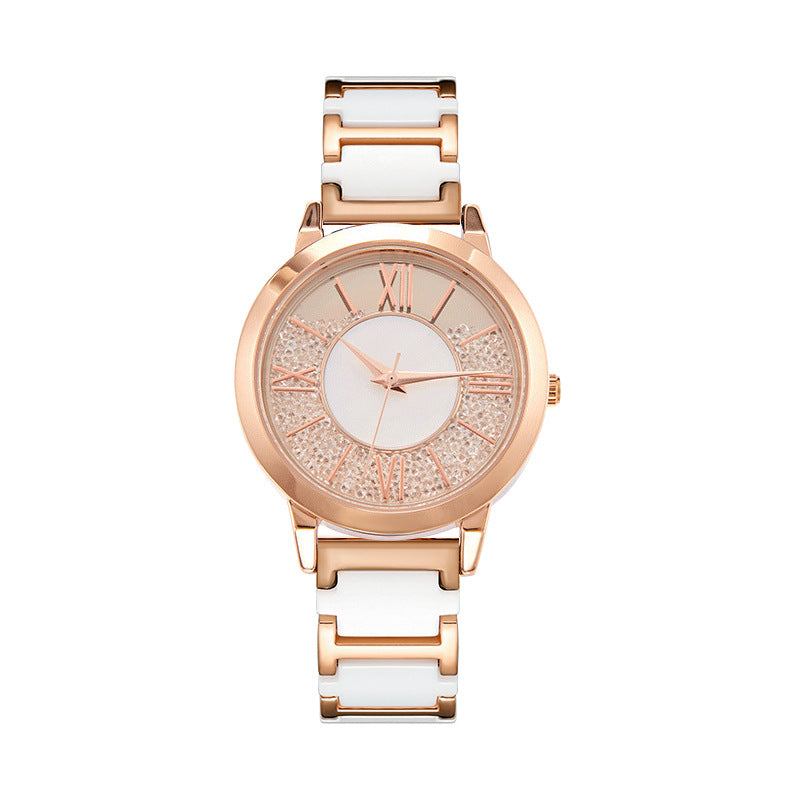 Women's Flowing-Sand Steel Ceramic Fashion Watch