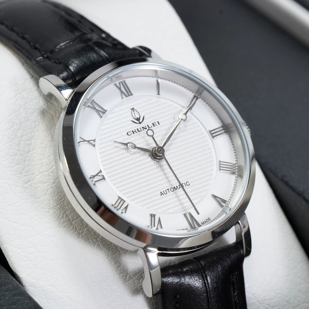 Chunlei Ladies Mechanical Watch Exhibition Back Solid Steel Bracelet Fashion