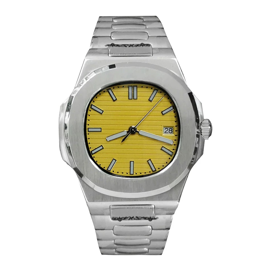 Men's Nautilus Style Automatic Watch Steel Case Bracelet NH35A