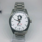 Fuxing 7120 Manual Wind Mechanical Watch 19 Jewels Steel Arabic Dial Vintage