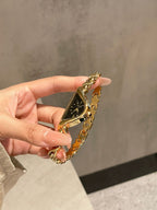 GESMART Women's Retro Black Gold Alien Shape Bracelet Quartz Watch Luxury Style Water Resistant