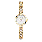 Women's Petite Rhinestone Pearl Bracelet Quartz Watch