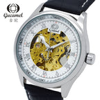 GESMART Men's Skeleton Engraved Automatic Mechanical Watch Exhibition Case Back Fashion
