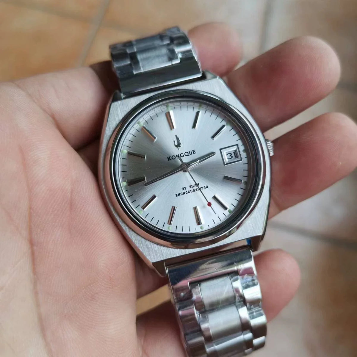 Peacock Semi-Automatic Mechanical Watch Steel Date Vintage Classic NOS