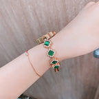 Women's Four-Leaf Clover Rhinestone Bracelet Quartz Watch