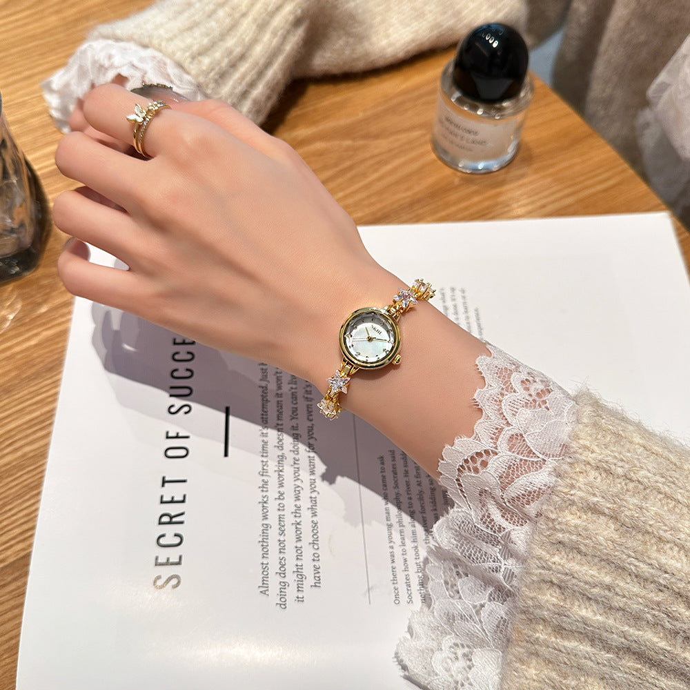 GESMART 2025 New Women's Elegant Crystal Bracelet Quartz Watch Luxury Style Exquisite Ladies Wristwatch