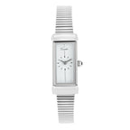 Women's Minimalist Bar-Marker Small Dial Quartz Watch with Steel Bracelet