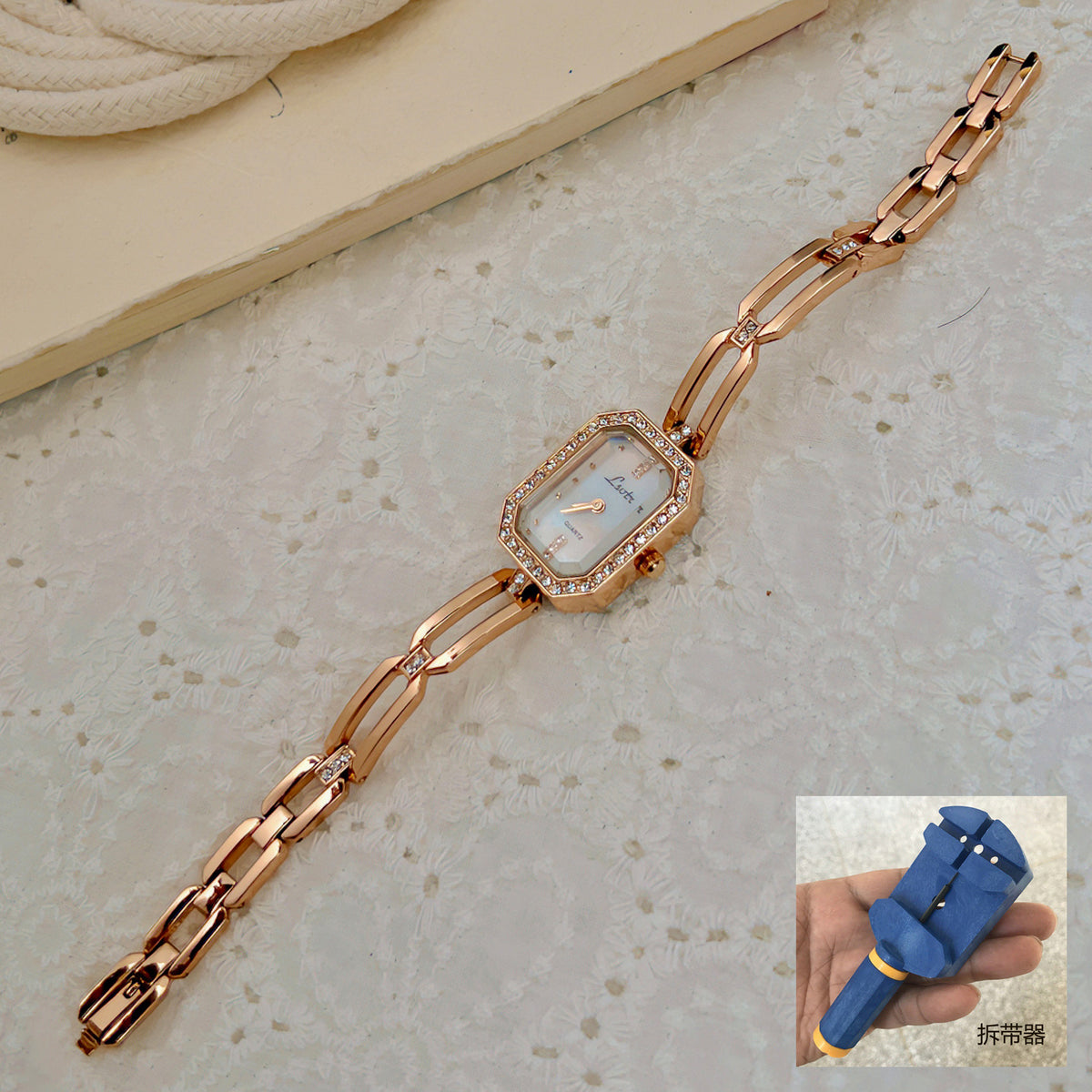 GESMART Women's New Square Bracelet Watch Diamond Studded Fashion Premium Design Ladies Wristwatch