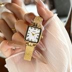 Women's Square Small Gold-Tone Vintage Quartz Watch