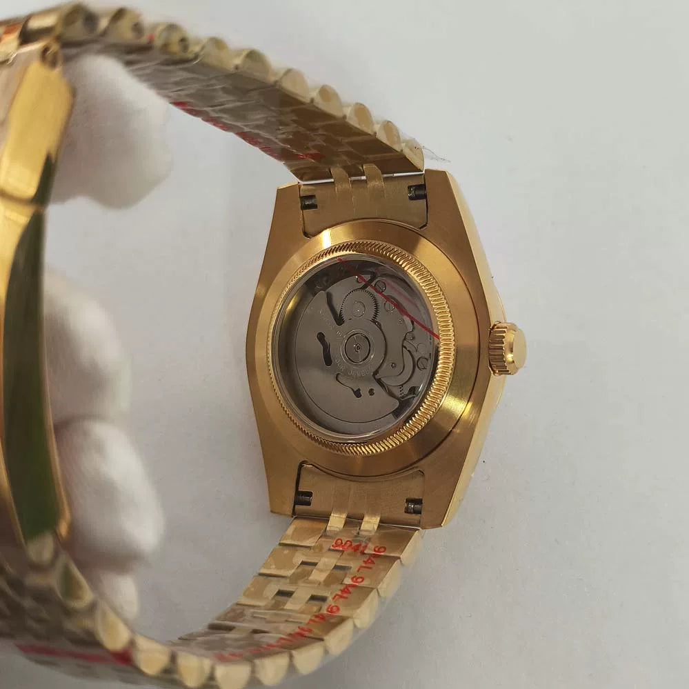 Men's Automatic Watch 36/39mm Gold Steel Case Sunray Dial NH35 Movement