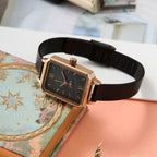 Women's Green Square Watch with Steel Band