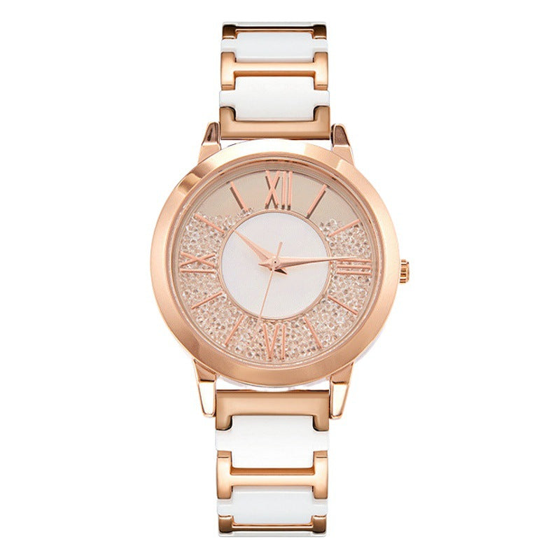 Women's Flowing-Sand Steel Ceramic Fashion Watch