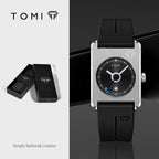 Unisex Square Calendar Student Rubber-Strap Watch