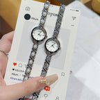 Women's Petite Rhinestone Pearl Bracelet Quartz Watch