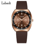 GESMART Women's Tonneau Shape Quartz Watch Large Dial Calendar Diamond Studded Luminous Water Resistant