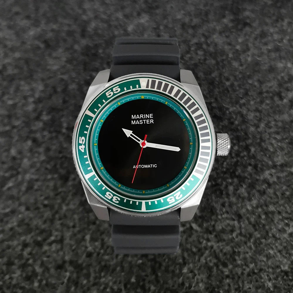 Men's Mechanical Watch 43mm Stainless Steel Case Rubber Strap