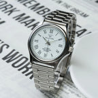 Diamond Brand Automatisch Skelet Businesshorloge Echt Leer Staal Romeins Wijzerplaat