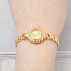 HAIDA Ladies Manual Wind Mechanical Watch Gold-Plated Crystal-Set Small NOS