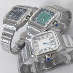 Men's 38mm Square Watch 316L Case Exhibition Back Mineral Glass 2813 Movement