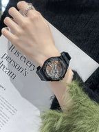 Women's Rhinestone Dial Watch with Soft Silicone Strap